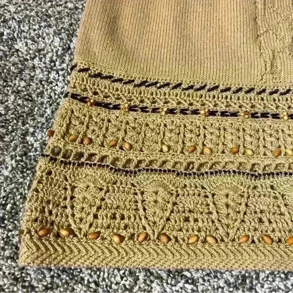 Vintage Alfred Dunner button front cardigan W beaded,  Girafe design Sz 2X - Picture 6 of 10